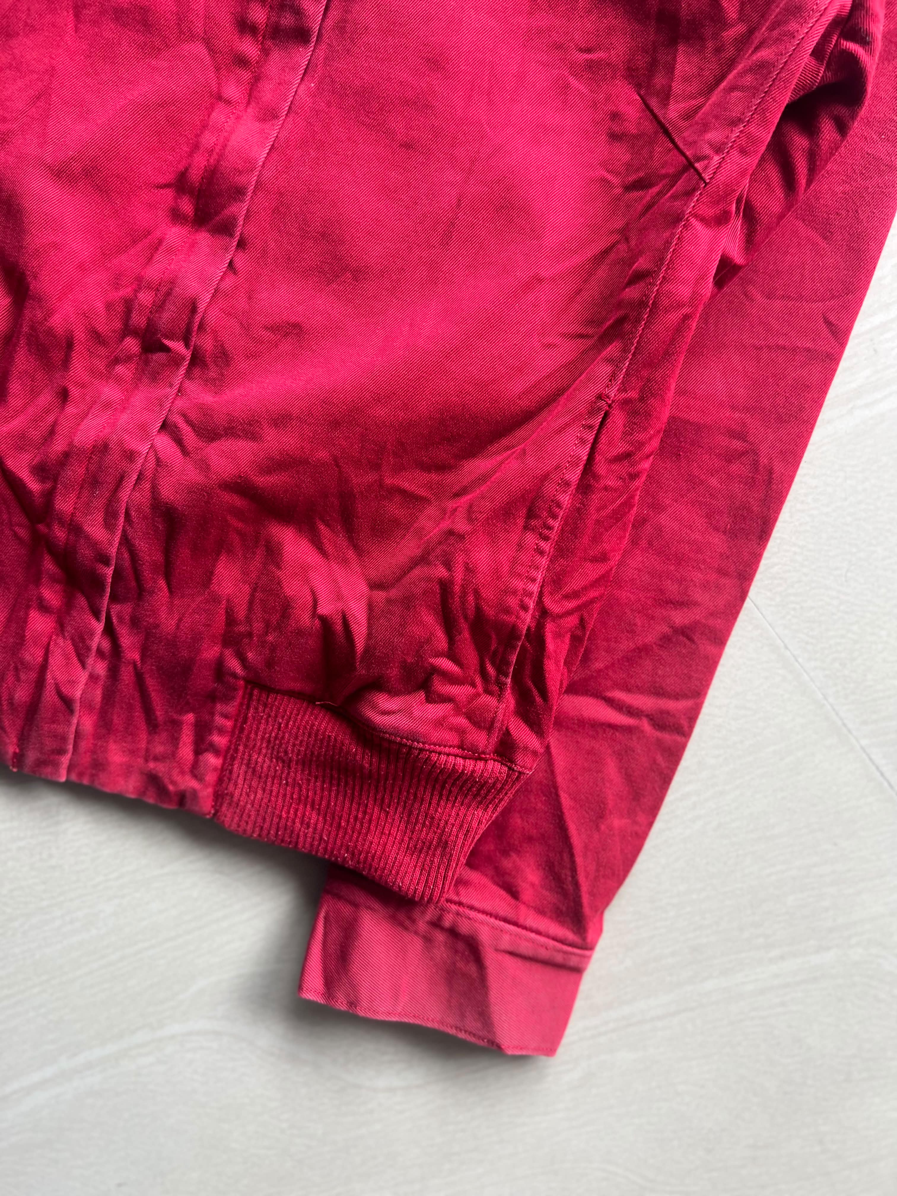 Red Stand Collar Bomber Jacket