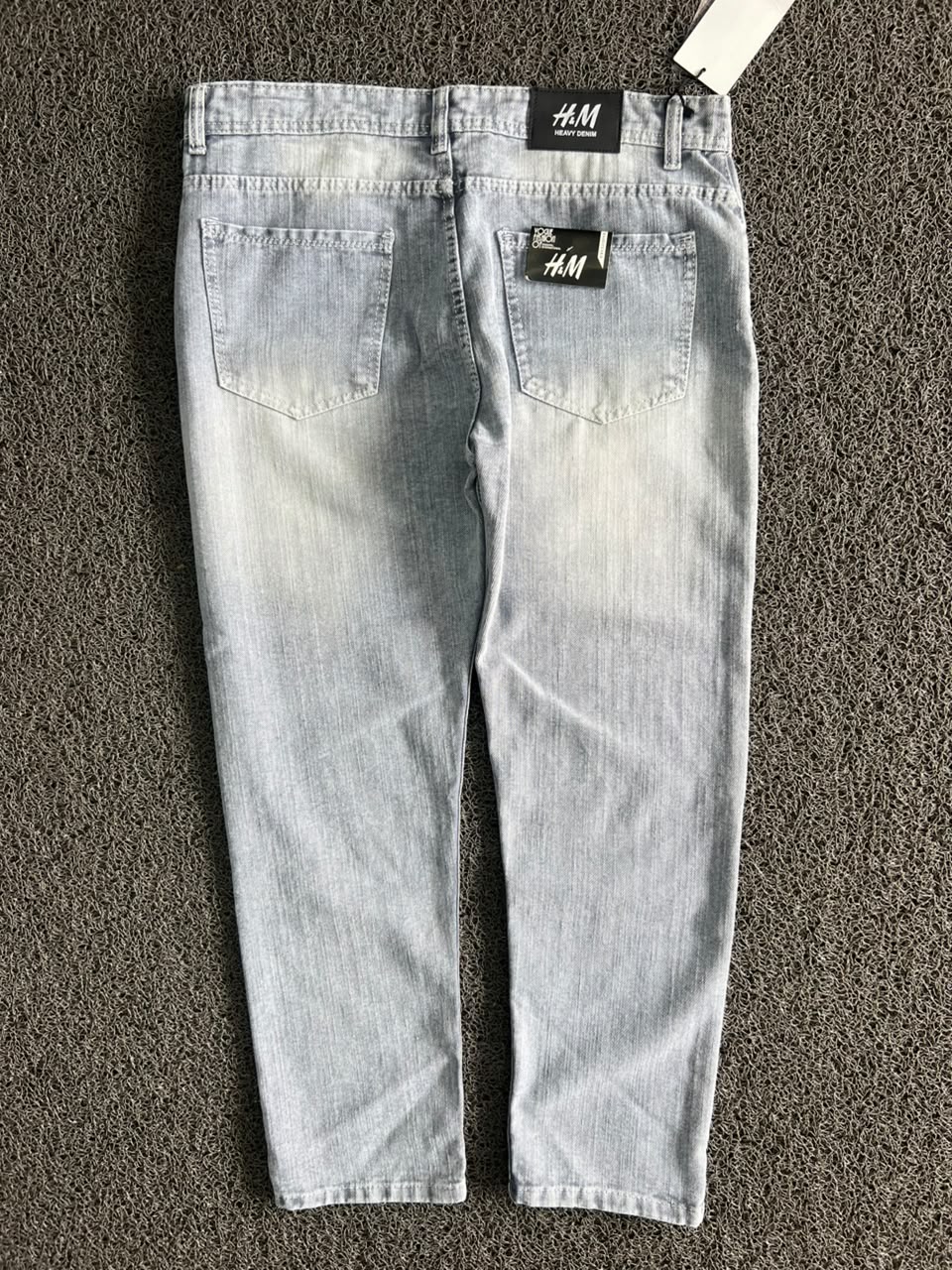 H&M Men’s Light Wash Whisker-Detail Relaxed Fit Jeans