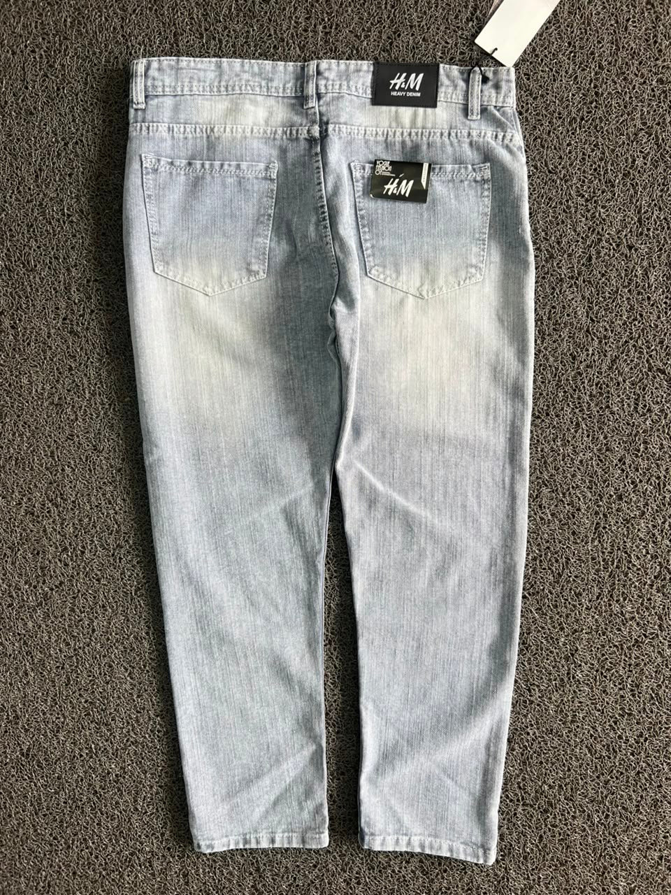H&M Men’s Light Wash Whisker-Detail Relaxed Fit Jeans