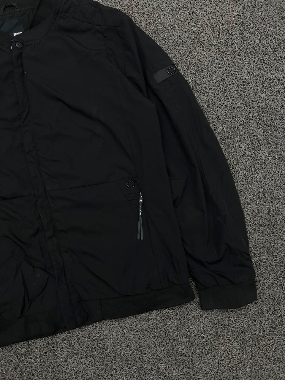 Vintage Black Utility Bomber Jacket | Lightweight Streetwear | Unisex