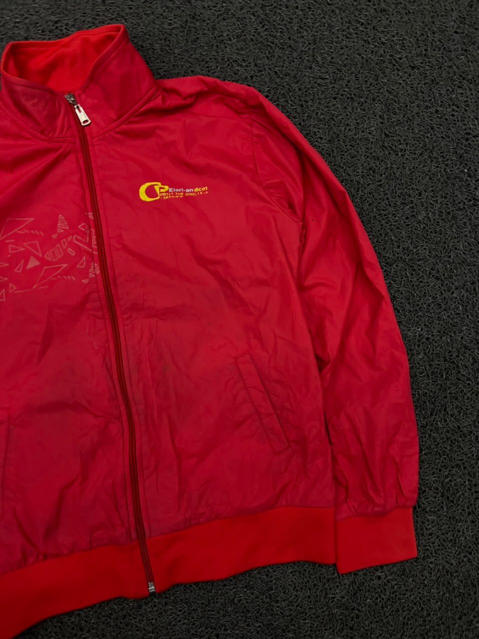 Red Lightweight Full Zip Track Jacket