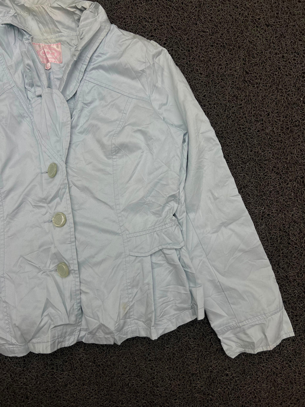 Hooded Button-Up Windbreaker Jacket