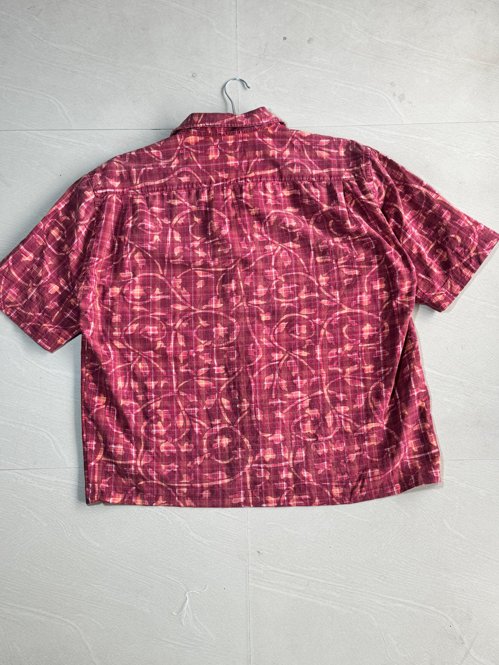 Oversized Boxy Red Resort Print Half Sleeve Shirt
