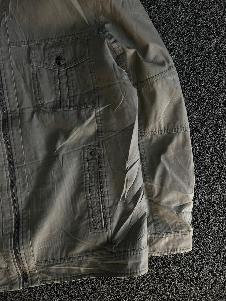 Men's Casual Utility Zip-Up Jacket with Stand Collar