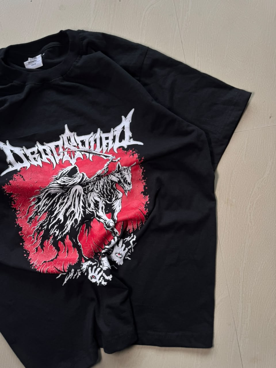 Death Rider Graphic Oversized Black T-Shirt – Unisex Gothic Streetwear Tee