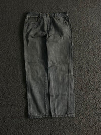 Vintage Washed Black Wide Leg Denim Jeans