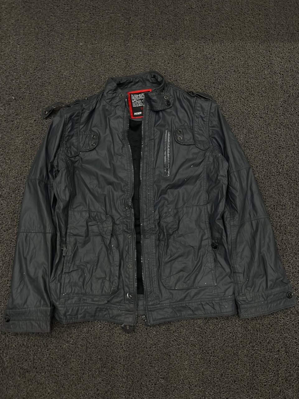 HOER Utility Field Jacket – ⚠️ No Front Zip | Multi-Pocket Casual Outerwear