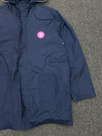 Men's Navy Hooded Utility Windbreaker Jacket – Lightweight Zip-Up Rain Coat