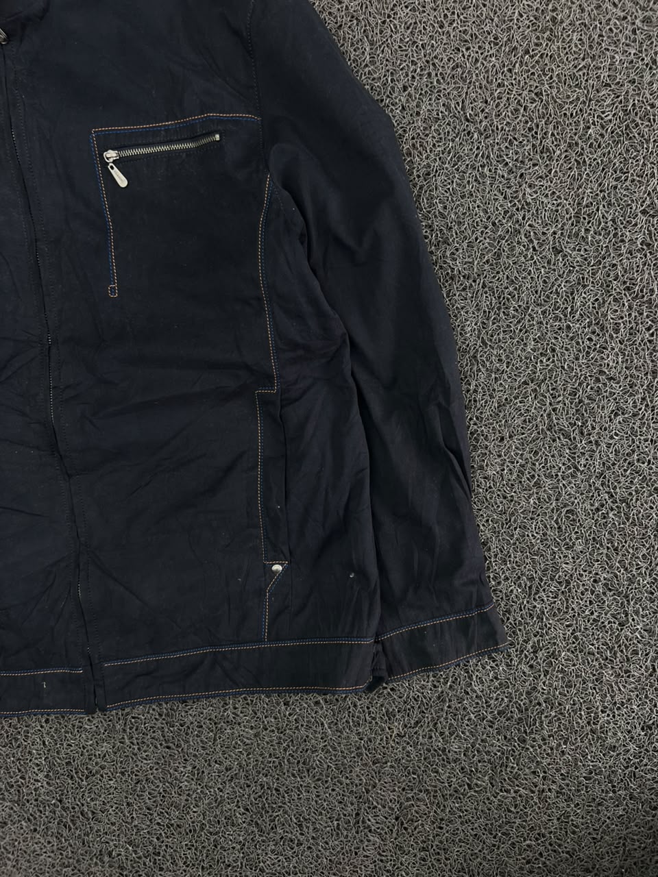 Stand Collar Zip-Up Casual Jacket – Chest Zip Pocket Lightweight Outerwear