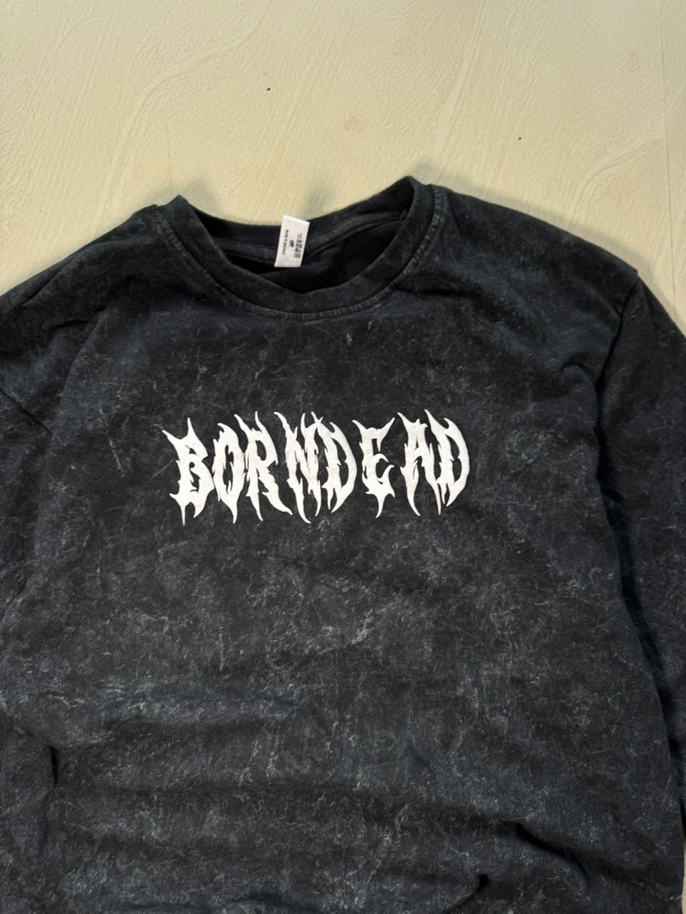 Born Dead Acid Wash Oversized Graphic T-Shirt – Black