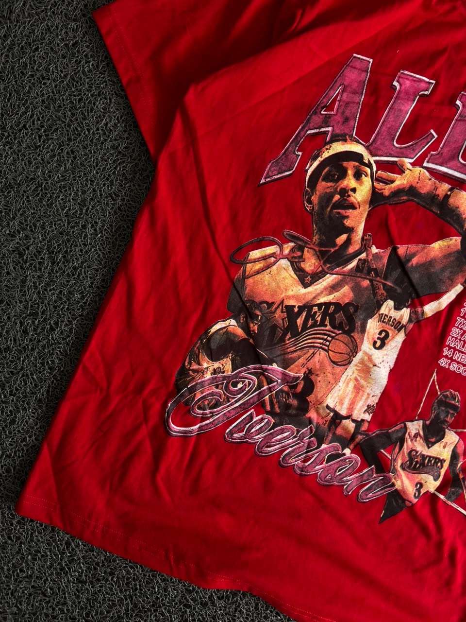 Allen Iverson Basketball Graphic Red T-Shirt