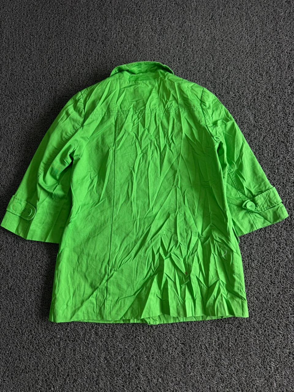 Bright Green Button-Up Utility Jacket