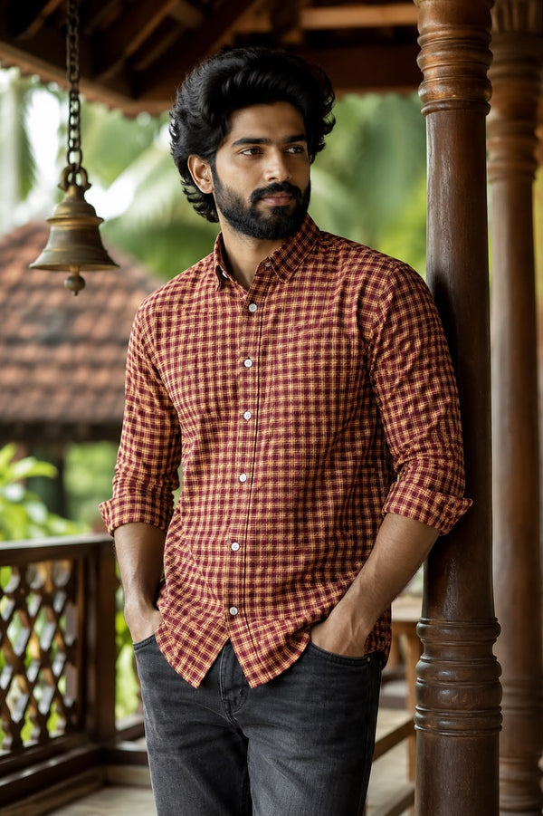 Men's Checked Full Sleeve Casual Cotton Shirt