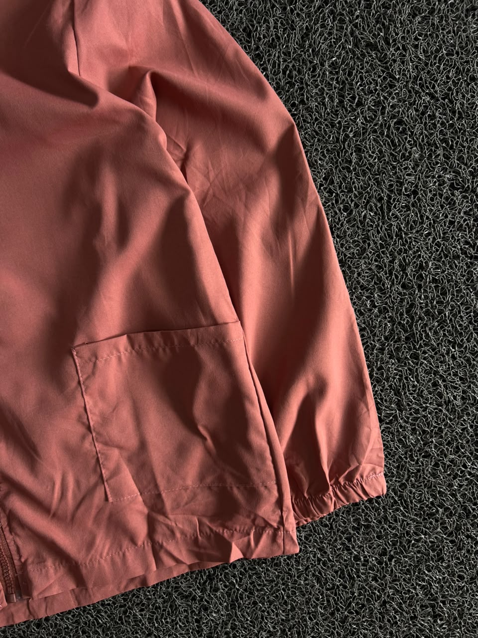 Vintage Peach Lightweight Zip-Up Windbreaker Jacket