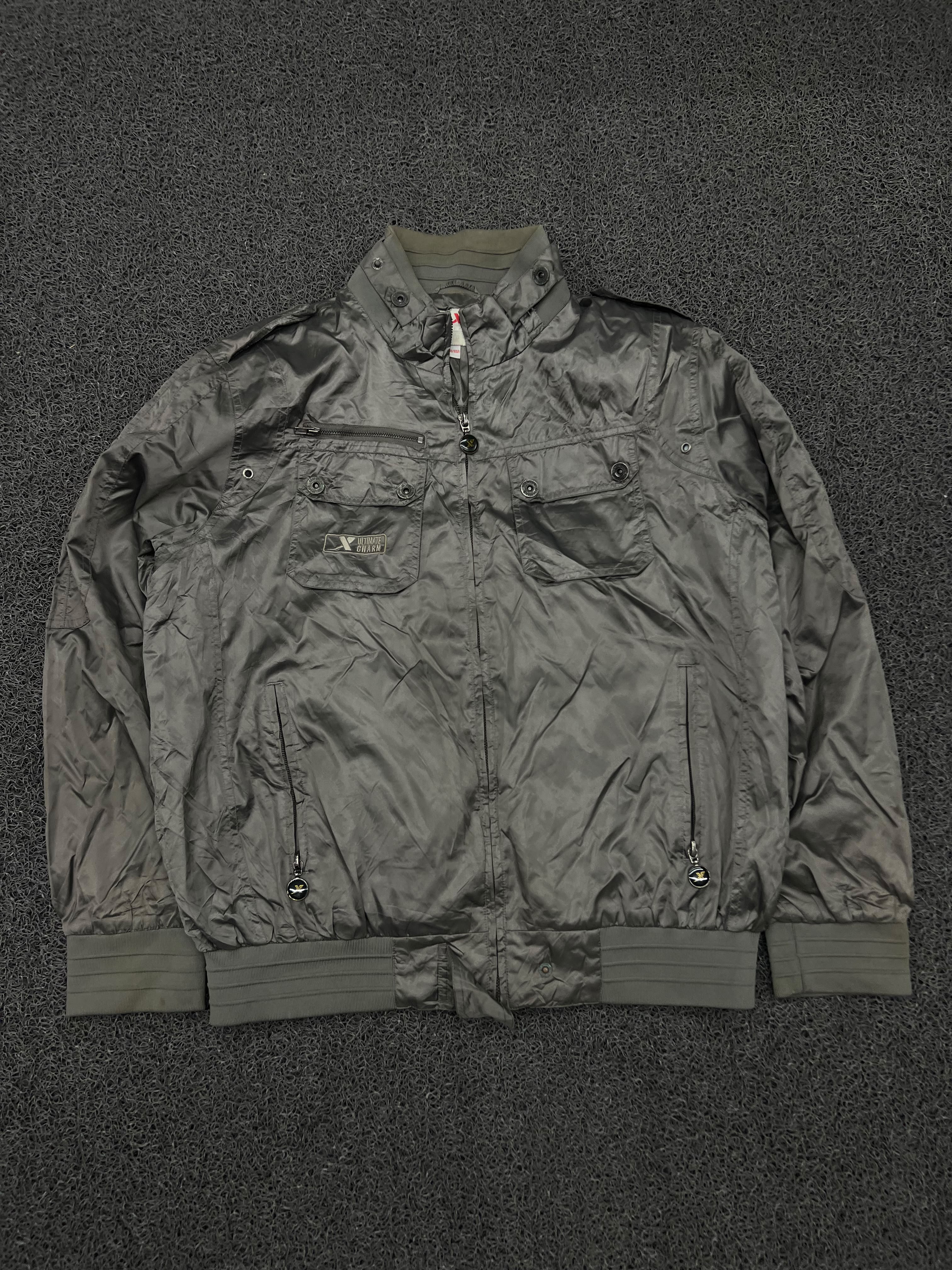 Ultimate Biker Olive Green Lightweight Zip-Up Bomber Jacket