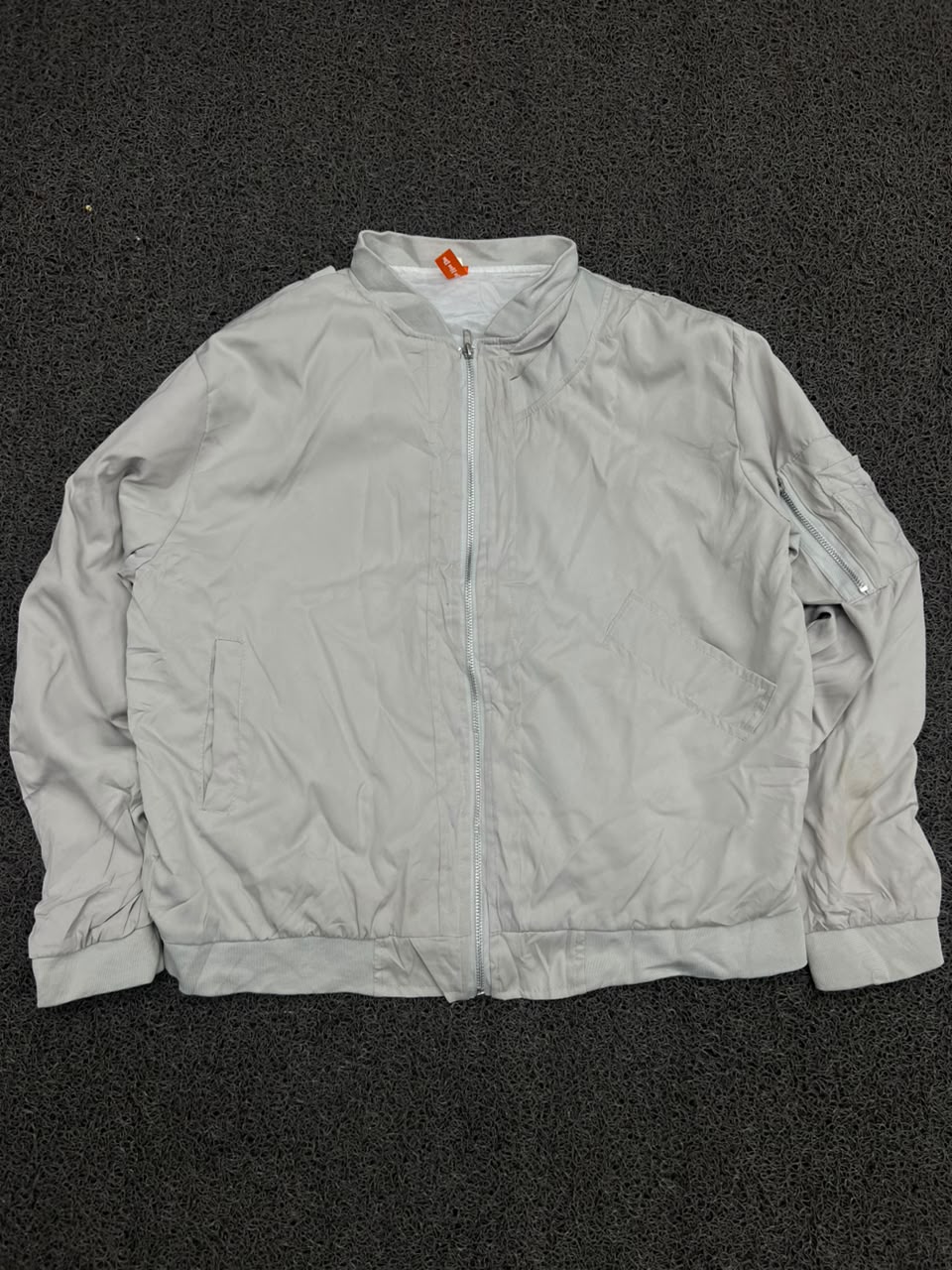 Men's Full Zip Bomber Jacket with Utility Sleeve Pocket