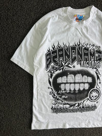 White Graphic Print T-Shirt – Brandname Records Streetwear Design