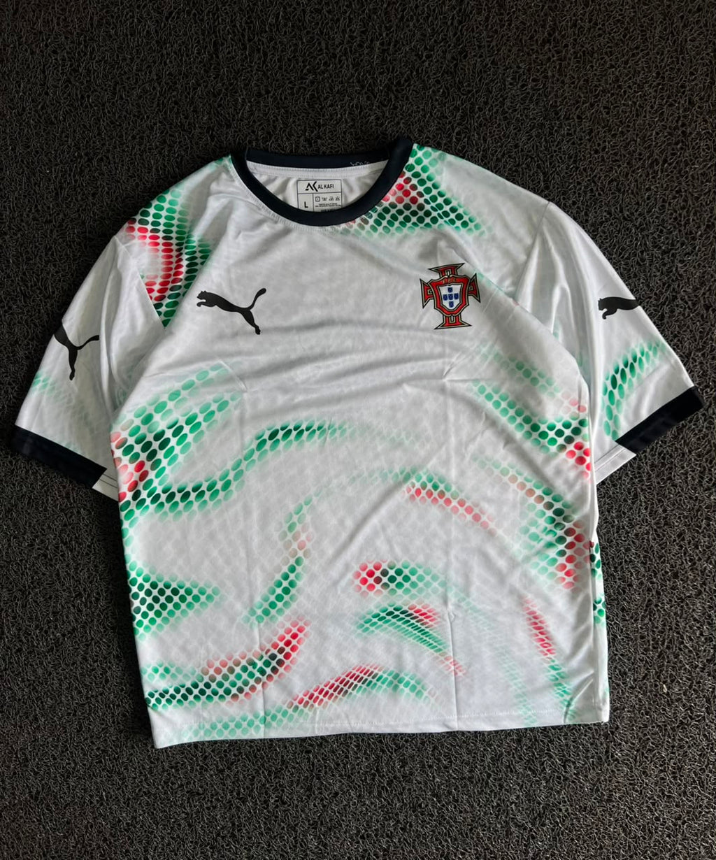 Portugal Cristiano Ronaldo #7 Football Jersey – White Away Edition | Premium Fan Five Sleeve Jersey