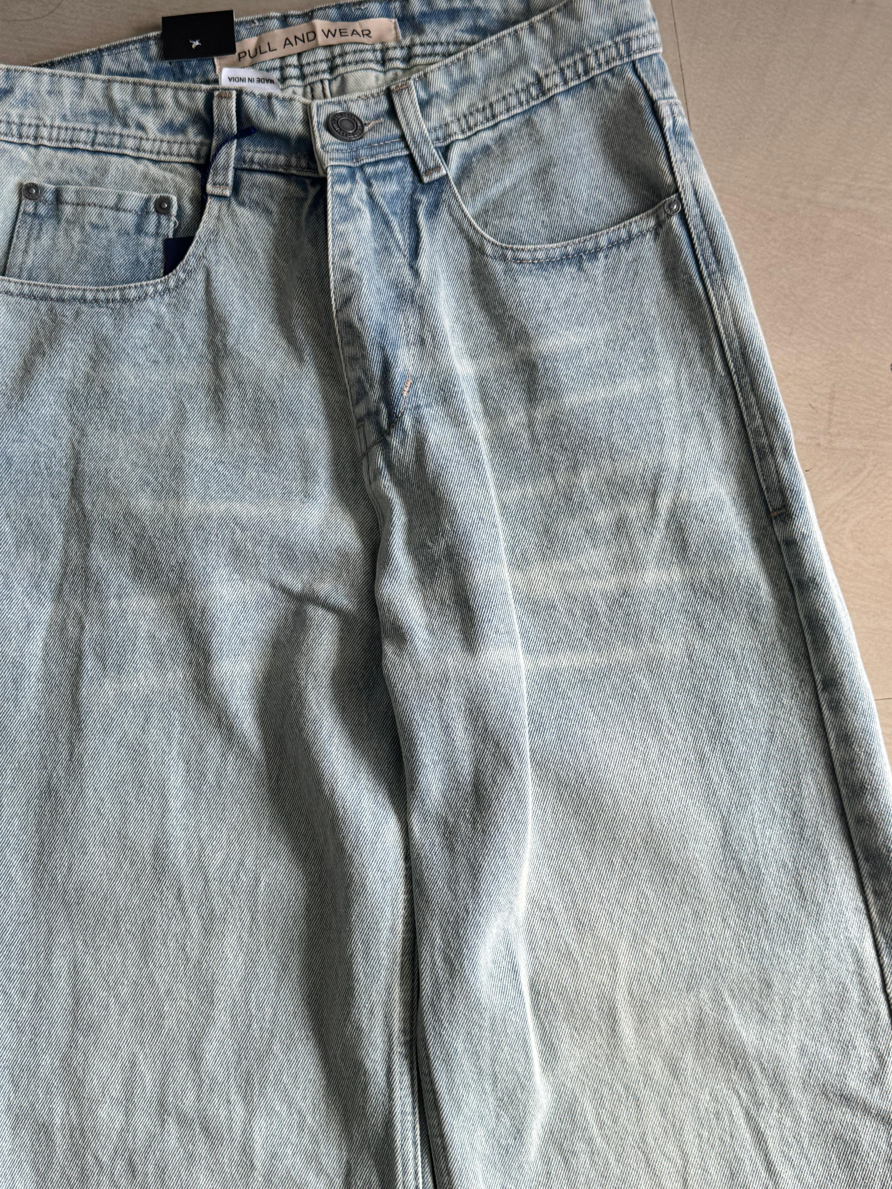 Pull&Bear Vintage Light Blue Wide Leg Denim Jeans