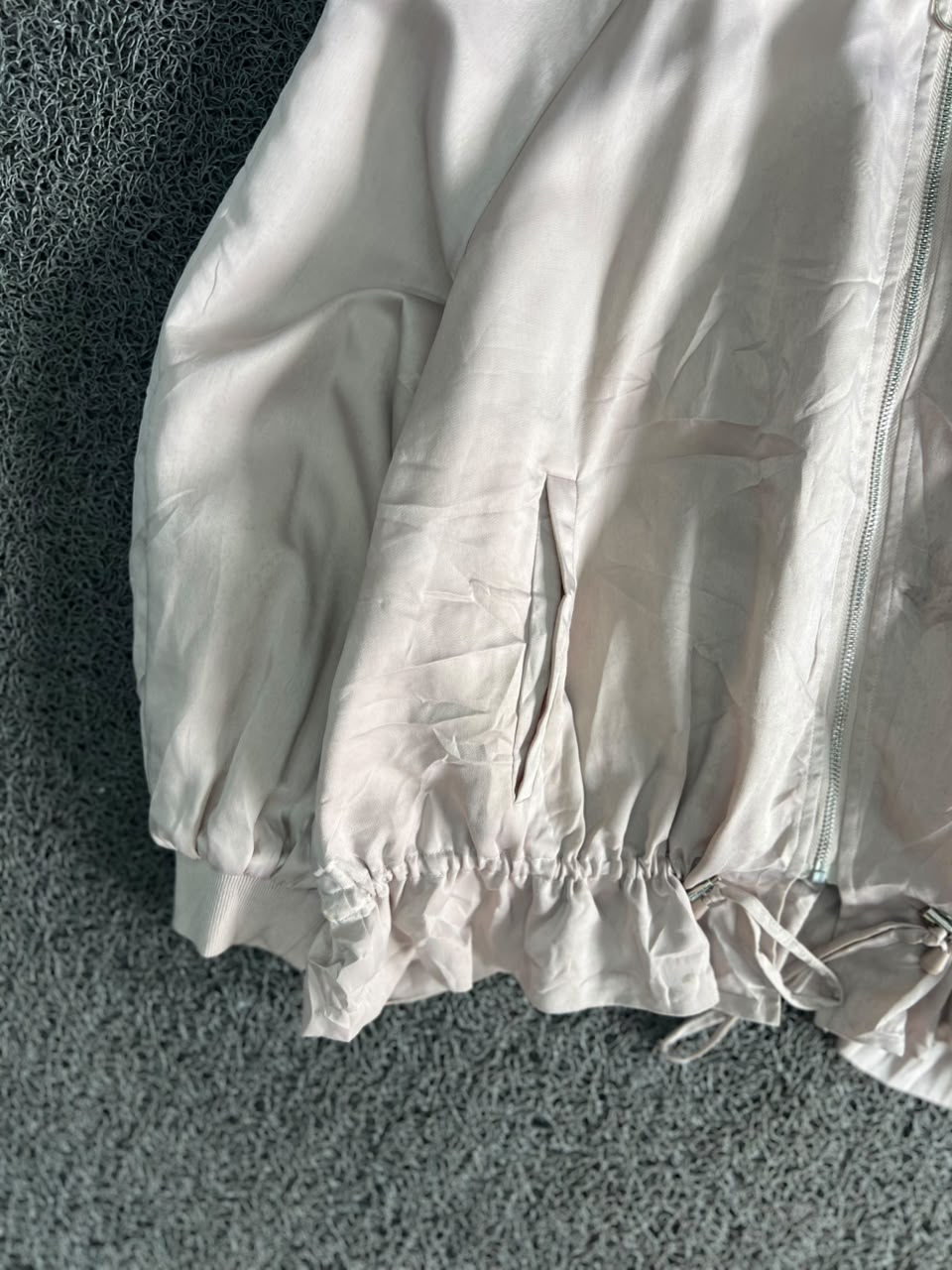 Drawstring Hem Bomber Jacket