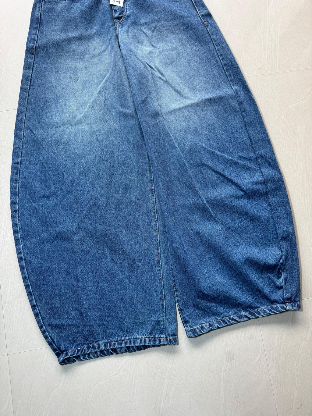 Super Baggy Washed Blue Wide Leg Denim Jeans