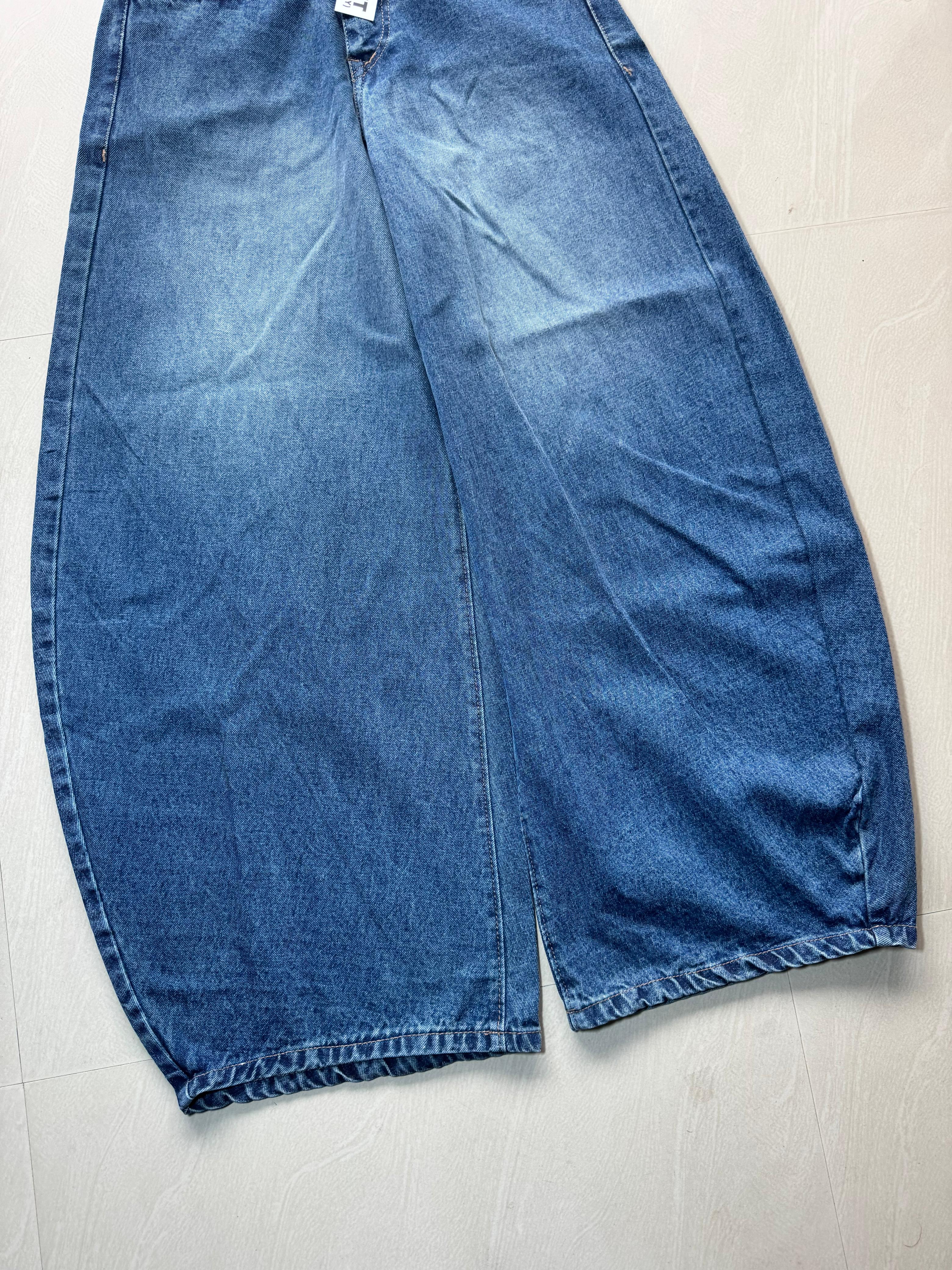 Super Baggy Washed Blue Wide Leg Denim Jeans
