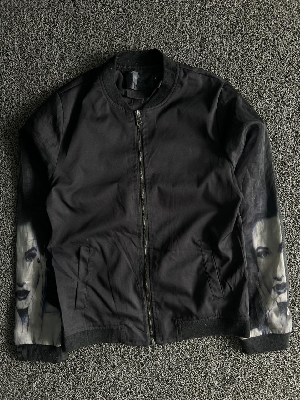 Graphic Sleeve Bomber Jacket – Full Zip Casual Streetwear Jacket