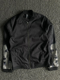 Graphic Sleeve Bomber Jacket – Full Zip Casual Streetwear Jacket