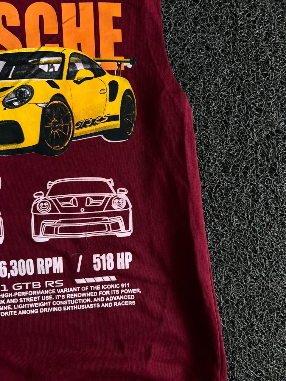 Porsche 911 GT3 RS Graphic Sleeveless Muscle Tee