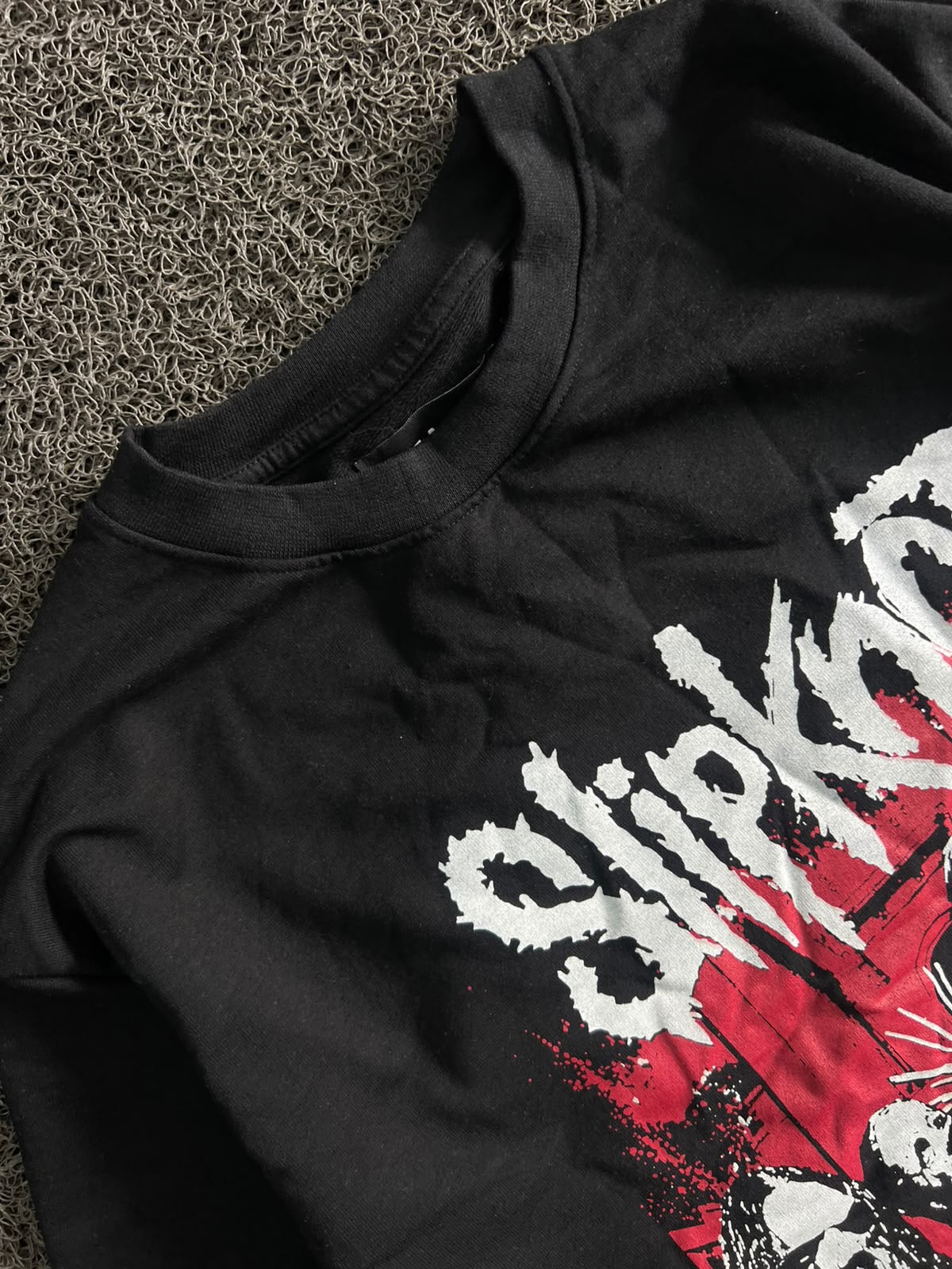 Black Slipknot Graphic Print T-Shirt – Subliminal Verses World Tour 2005 Design