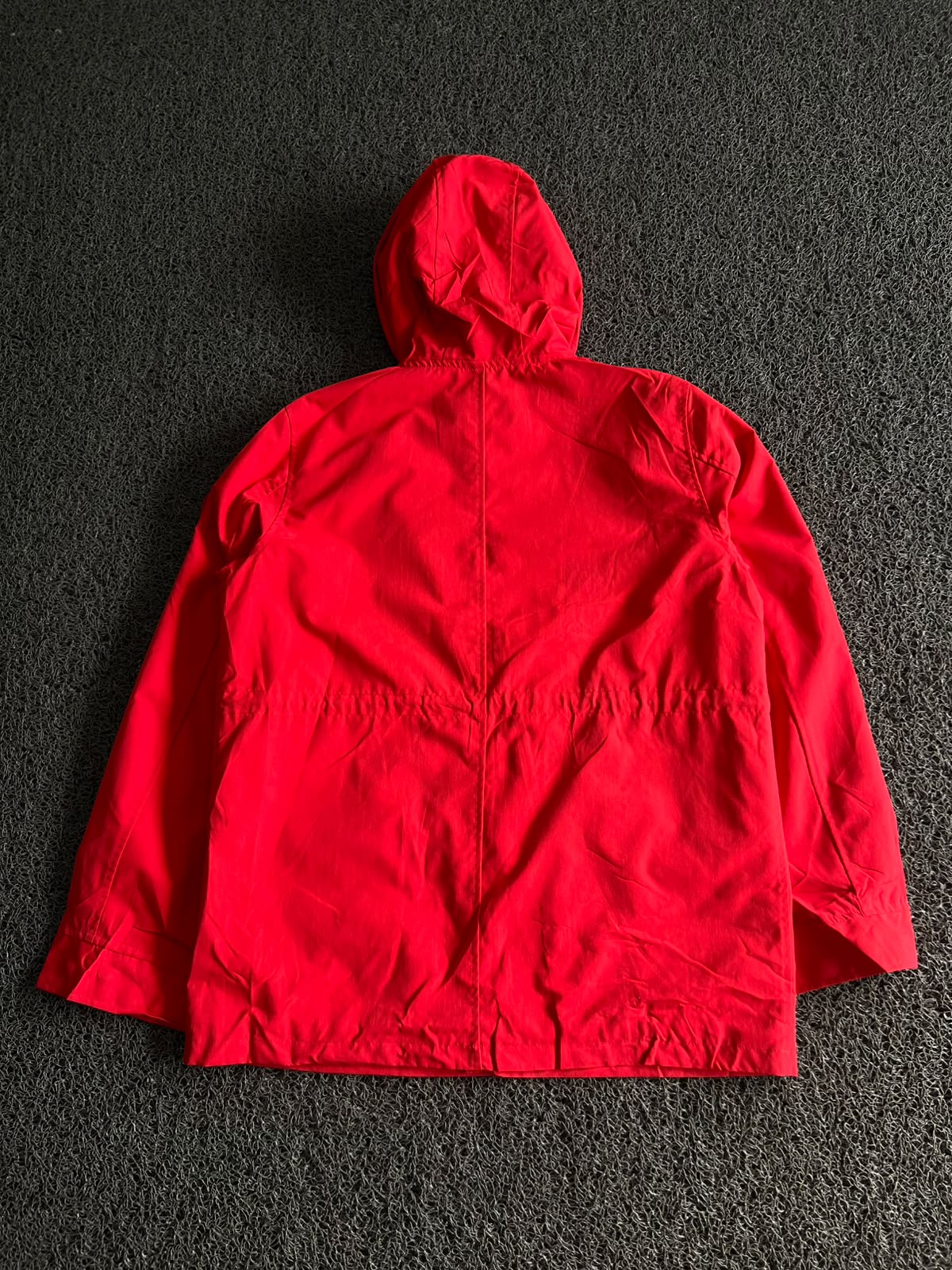 Vintage Red Hooded Utility Jacket ⚠️ Small Stains