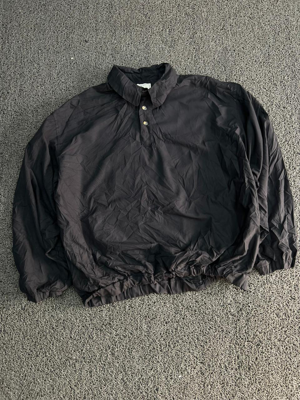 Thrifted Classic Black Lightweight Windbreaker Jacket