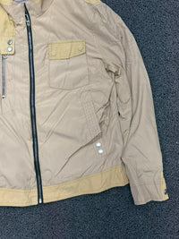 Beige Utility Zip-Up Casual Jacket – Men's Lightweight Stand Collar Jacket