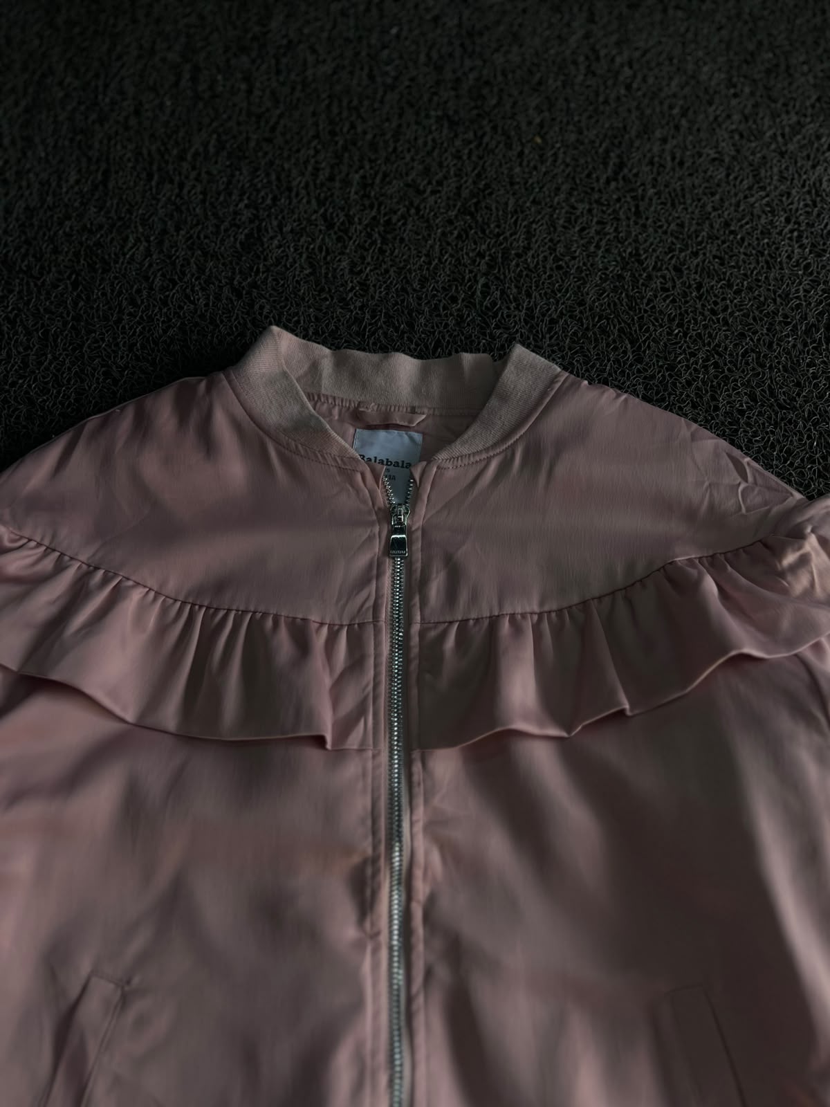 Ruffle Bomber Jacket – Lightweight Zip-Up Casual Outerwear