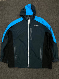 Amazon Black & Blue Hooded Outdoor Jacket ⚠️ Zip Damage
