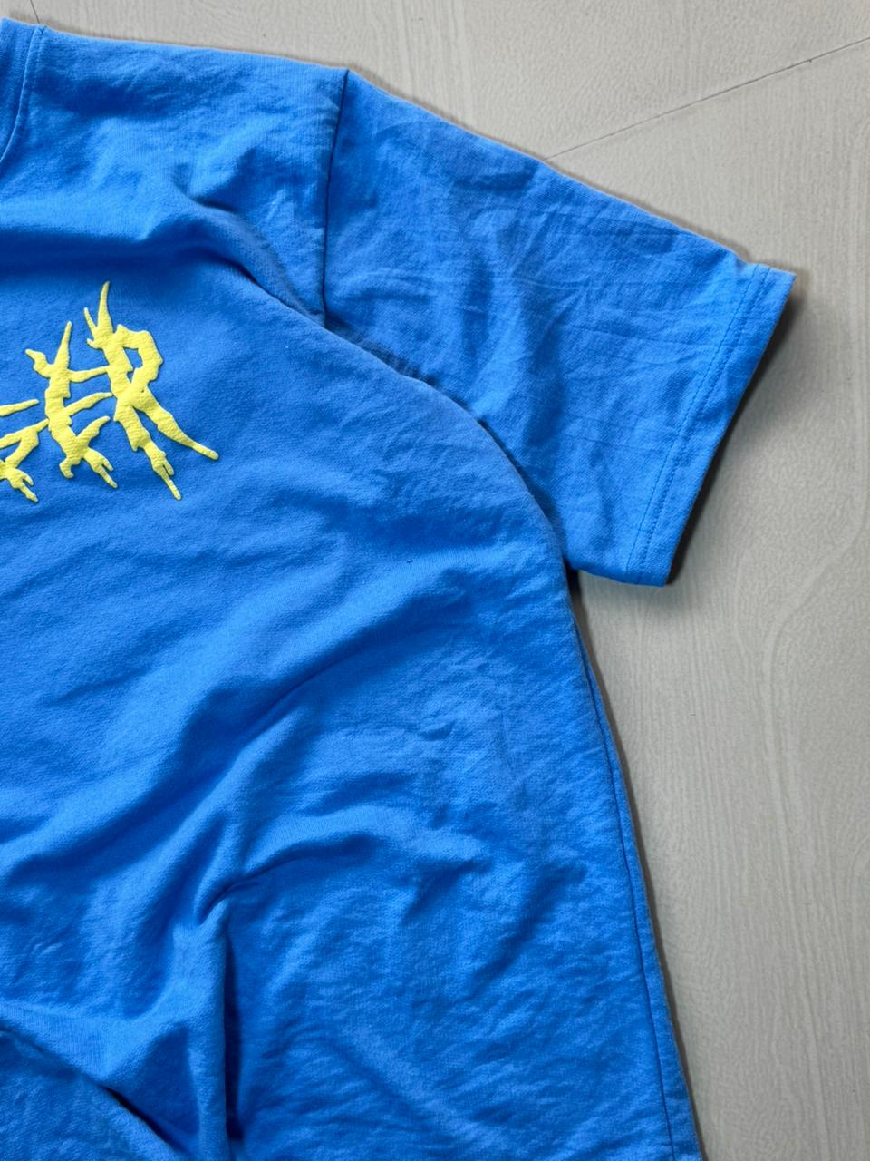Blue Oversized Graphic Print  T-Shirt