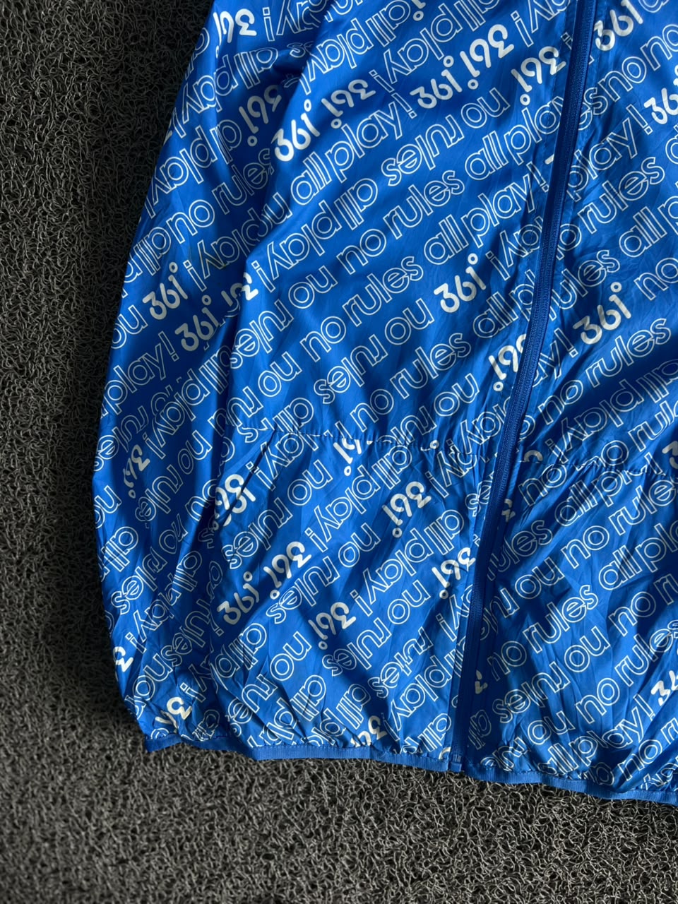 Men's Blue All-Over Print Hooded Puffer Jacket