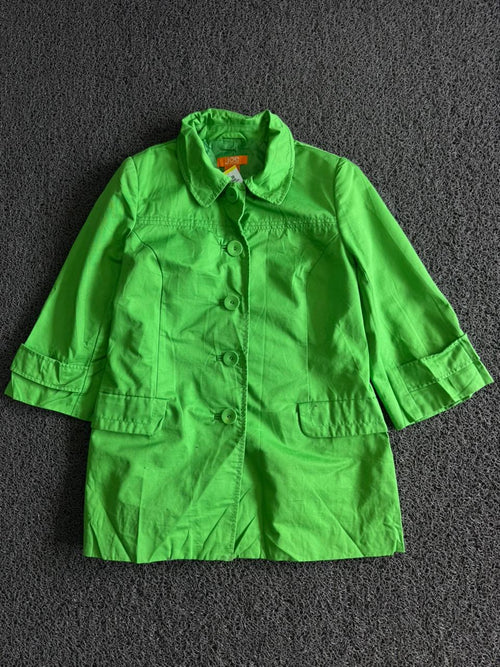 Bright Green Button-Up Utility Jacket