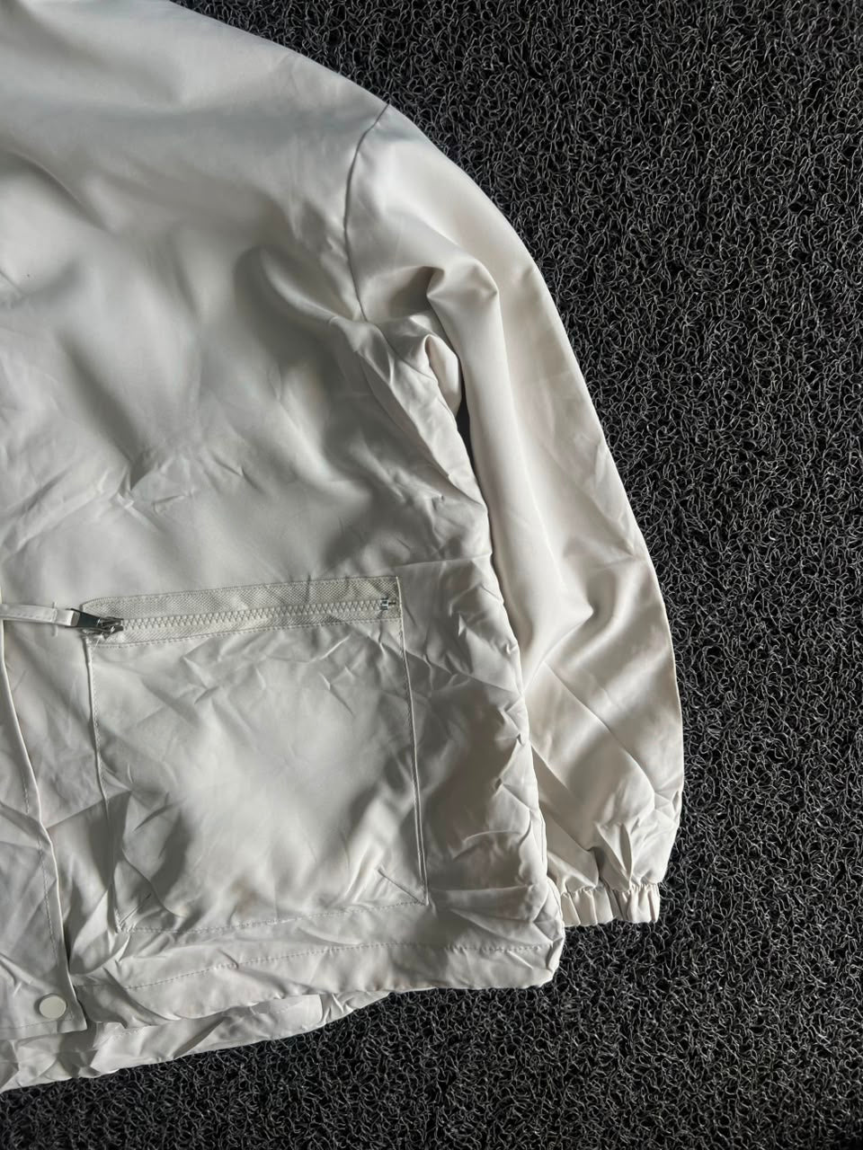 Lightweight White Hooded Streetwear Jacket
