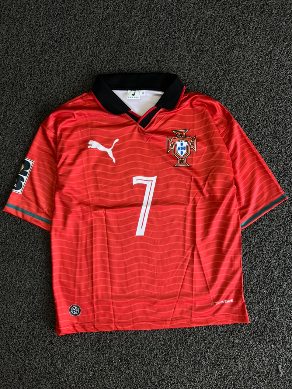 Puma Portugal Cristiano Ronaldo #7 Home Football Jersey – Red Collared Edition / FIVE SLEEV