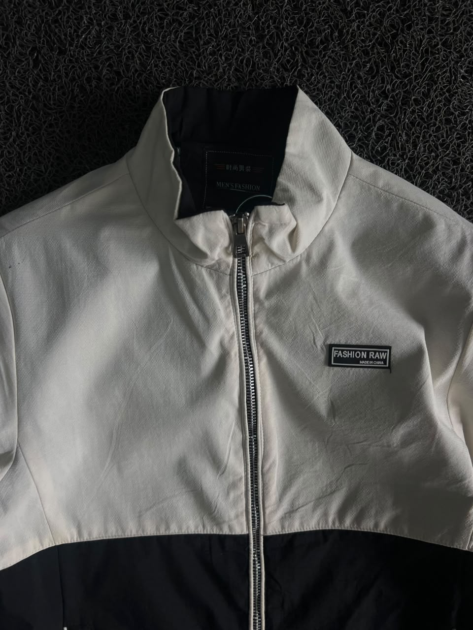 Fashion Raw Colorblock Zip-Up Jacket | Stand Collar Casual Windbreaker