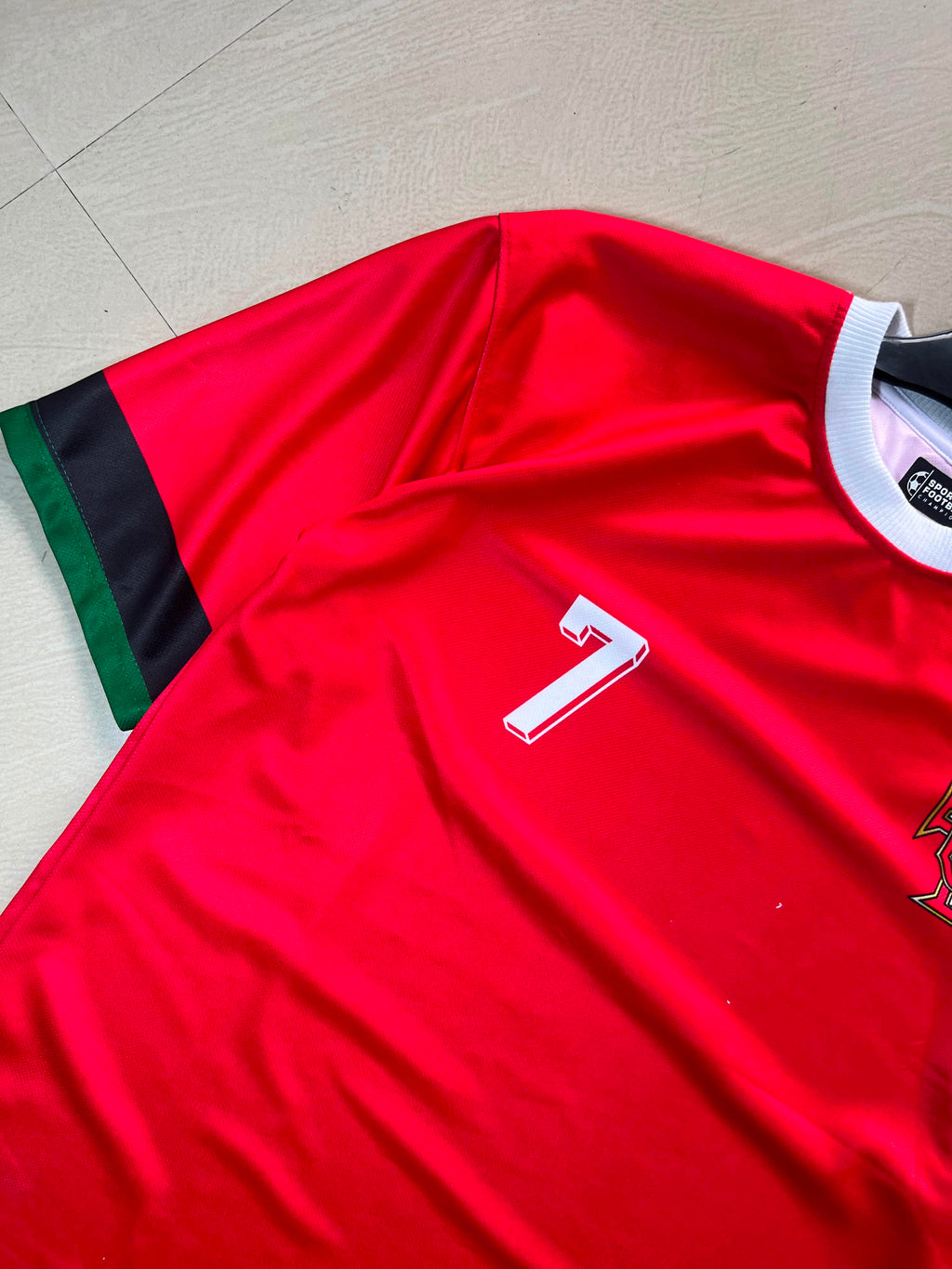 Ronaldo #7 Portugal Red Football Jersey