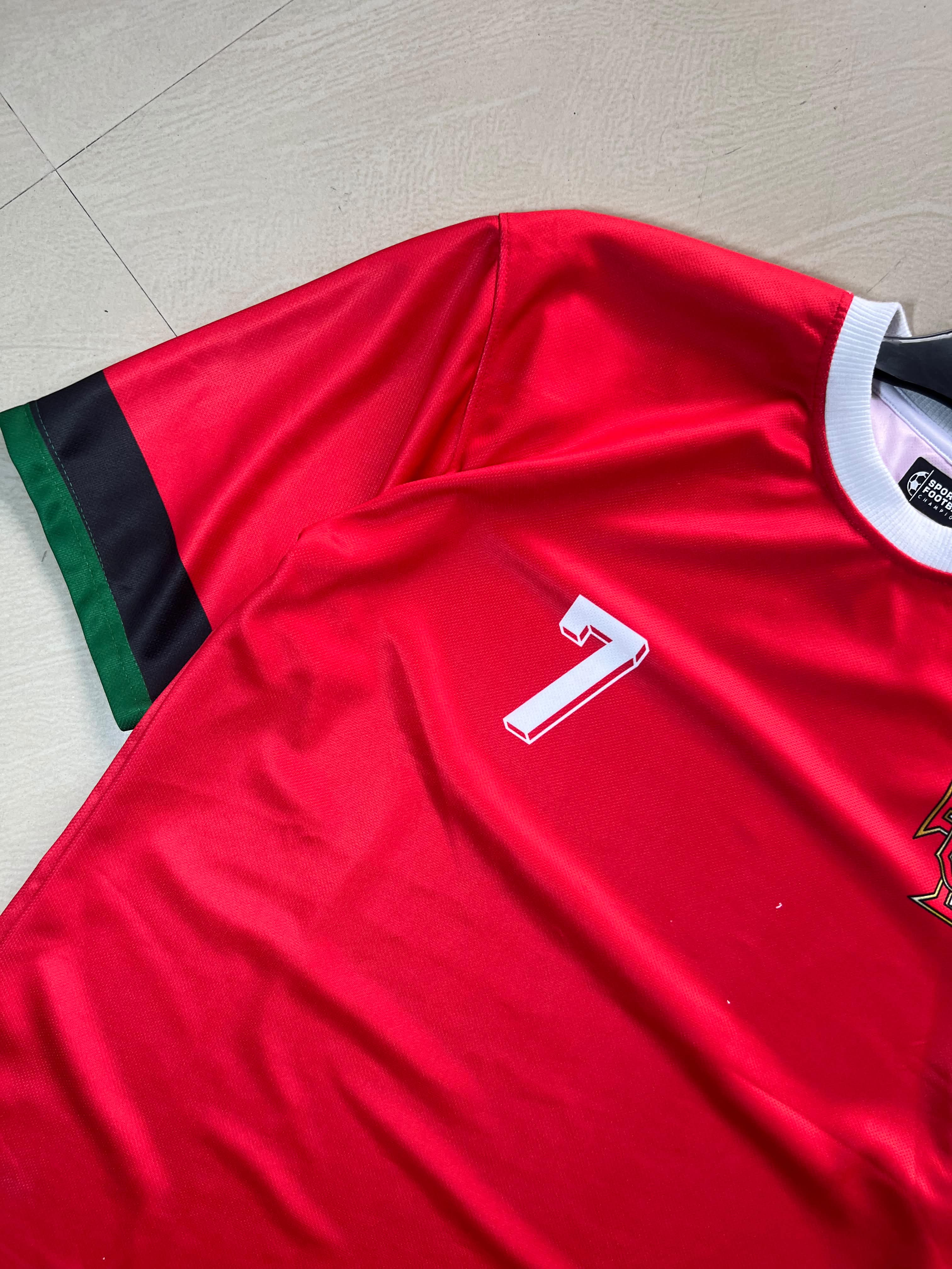 Ronaldo #7 Portugal Red Football Jersey