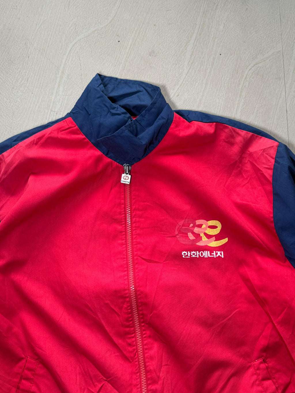 Hanwha Energy Red & Navy Color Block Bomber Jacket – Lightweight Full Zip