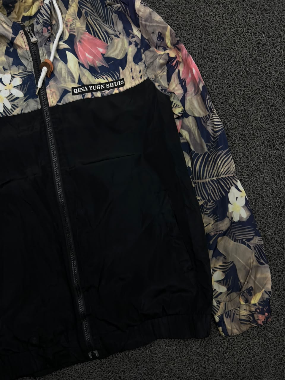 Floral Hooded Windbreaker Jacket – Lightweight Full Zip Casual Outdoor Jacket