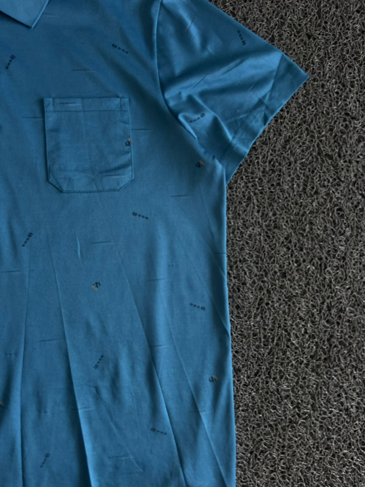 Tucano Blue Printed Polo T-Shirt with Chest Pocket