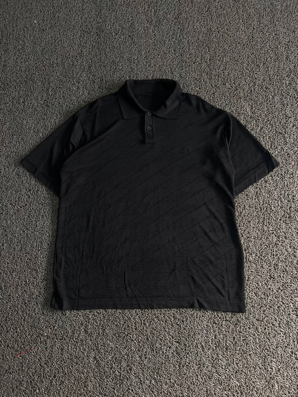 Men’s Black Textured Polo Shirt