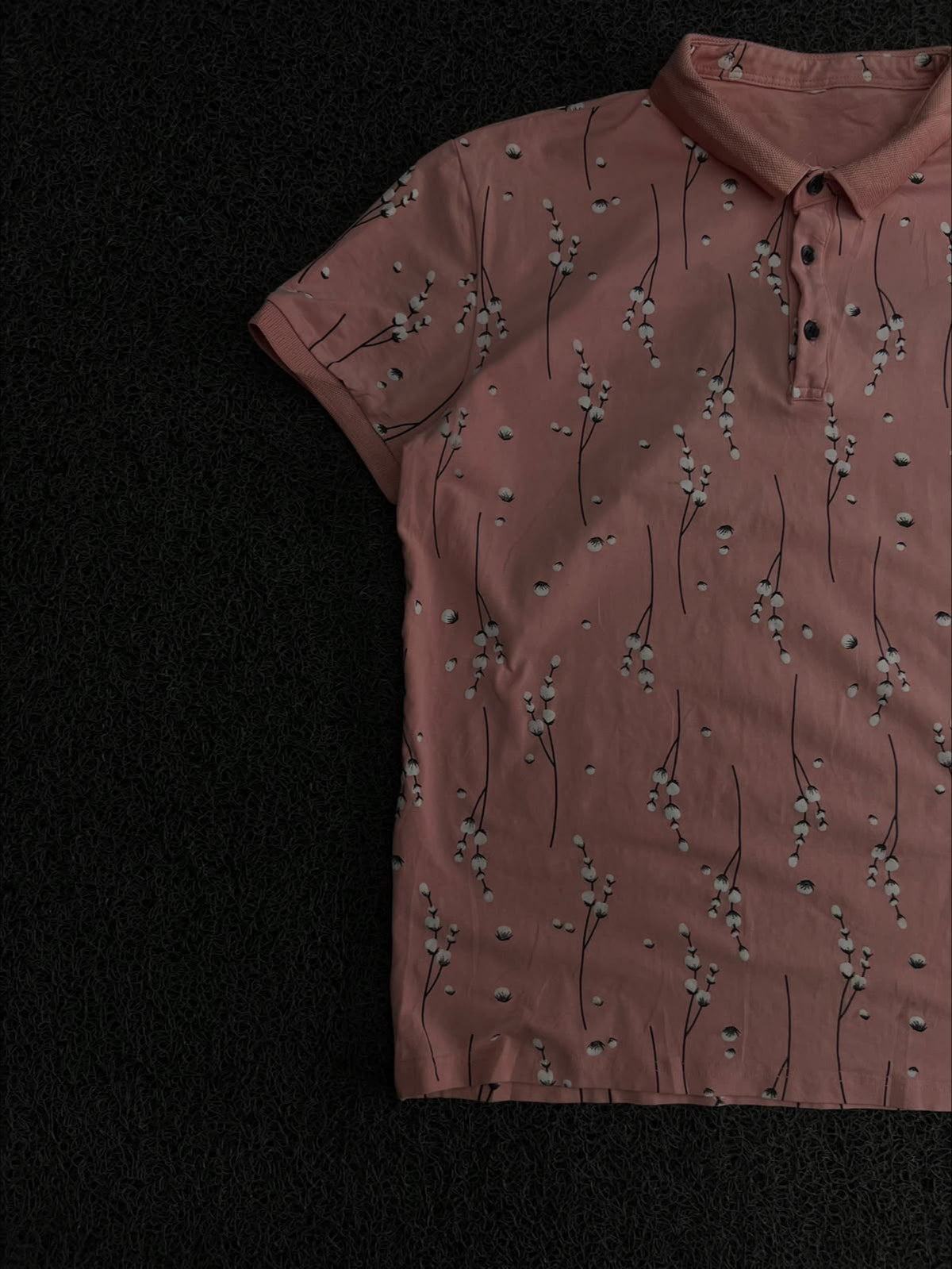 Vintage Floral Pattern Polo T-Shirt