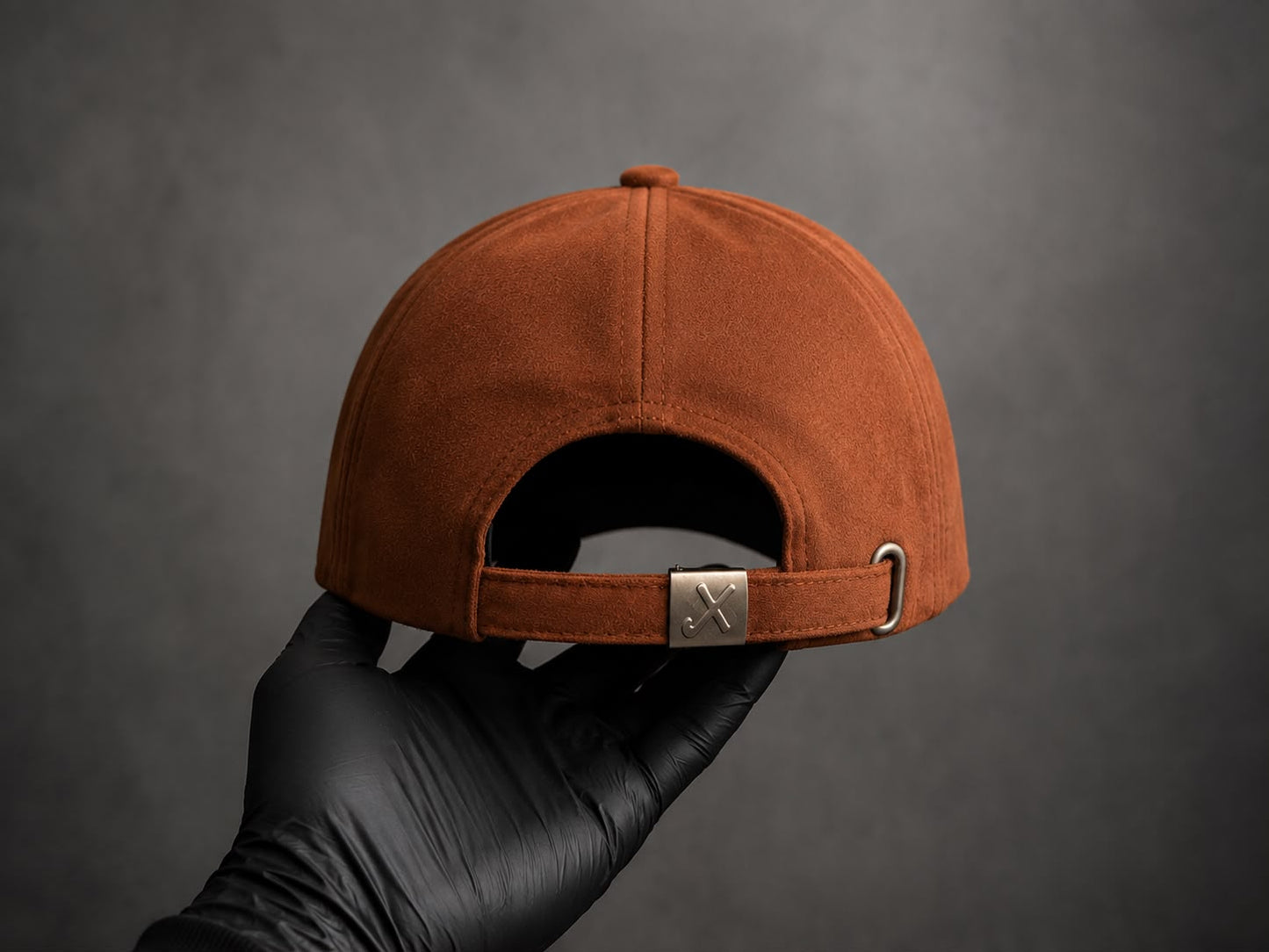 Brown Monkey Embroidered Suede-Style Cap