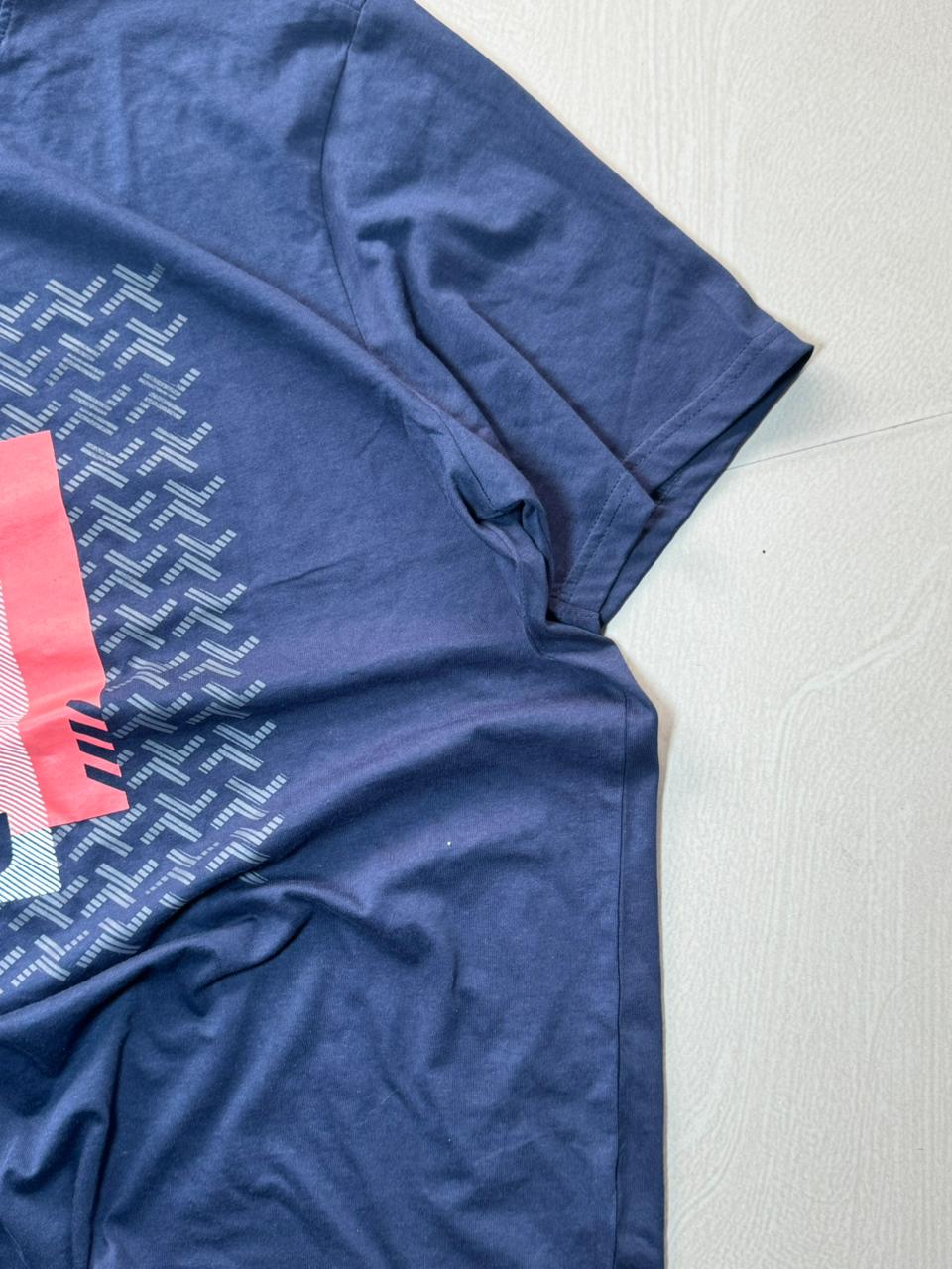 Navy Blue "Moving Forward" Graphic Crew Neck Tee